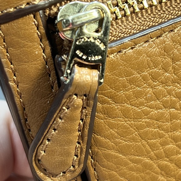 Coach Pebbled Leather Checkbook Credit Card Wallet Tri-fold Envelope Brown - Picture 4 of 13